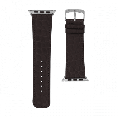 Apple Watch strap black semi matte alligator