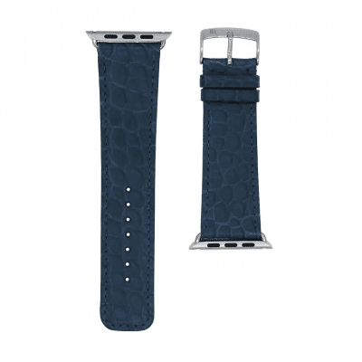 Apple Watch strap blue semi matte alligator