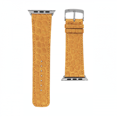 bracelet apple watch alligator semi mat jaune