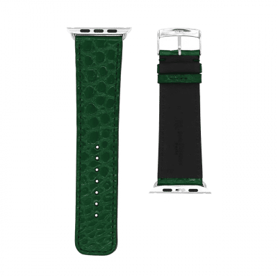 <span class="cat_name">Classic Apple Watch strap</span><br><span class="material_name">Shiny alligator</span><br><span class="color_name">British Green</span>