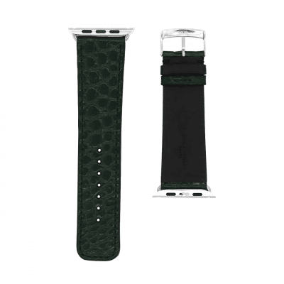 <span class="cat_name">Classic Apple Watch strap</span><br><span class="material_name">Shiny alligator</span><br><span class="color_name">Green</span>