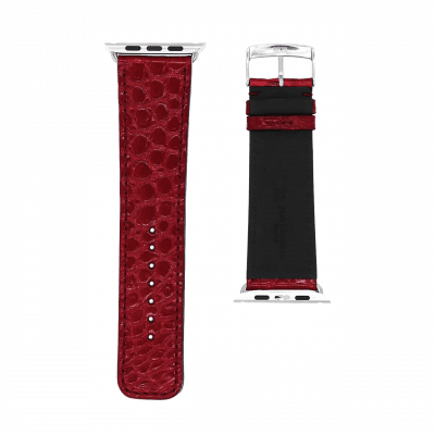 <span class="cat_name">Classic Apple Watch strap</span><br><span class="material_name">Shiny alligator</span><br><span class="color_name">Bigarreau</span>