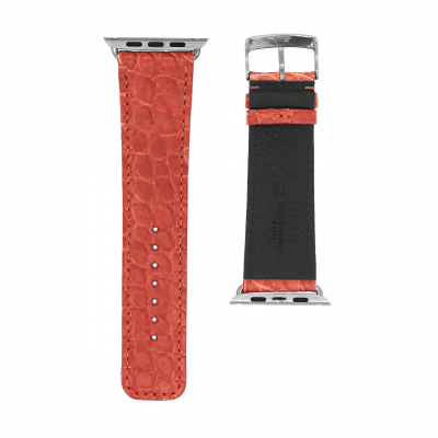 Apple Watch strap vermilion semi matte alligator