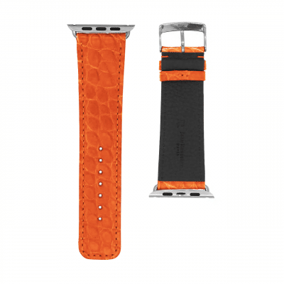 bracelet apple watch alligator semi mat orange