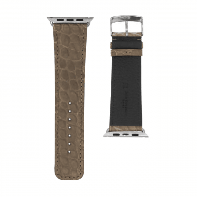 <span class="cat_name">Classic Apple Watch strap</span><br><span class="material_name">Semi matte alligator</span><br><span class="color_name">Taupe</span>