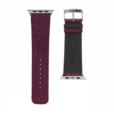 <span class="cat_name">Classic Apple Watch strap</span><br><span class="material_name">Semi matte alligator</span><br><span class="color_name">Dark Purple</span>