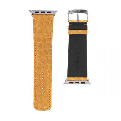 Apple Watch strap yellow semi matte alligator