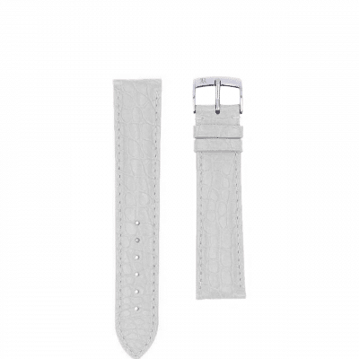 quality watch strap semi matte alligator white