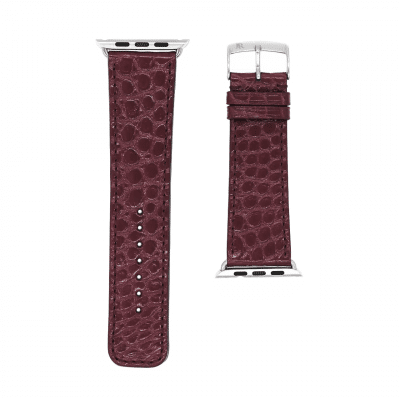 Classic Apple Watch strapShiny alligatorDark Red