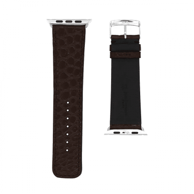 <span class="cat_name">Bracelet Apple classique</span><br><span class="material_name">Alligator brillant</span><br><span class="color_name">Chocolat</span>