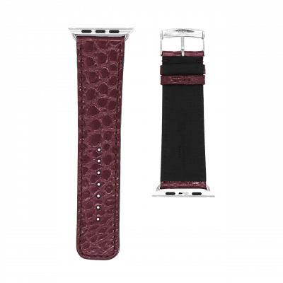 Apple Watch strap red shiny alligator