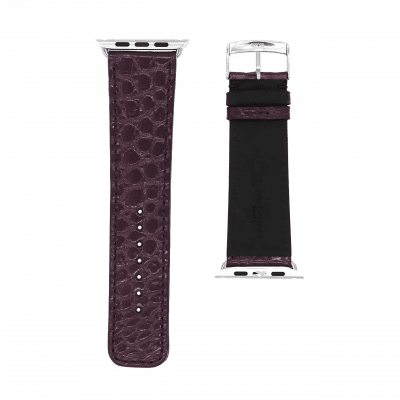 bracelet apple watch alligator brillant violet