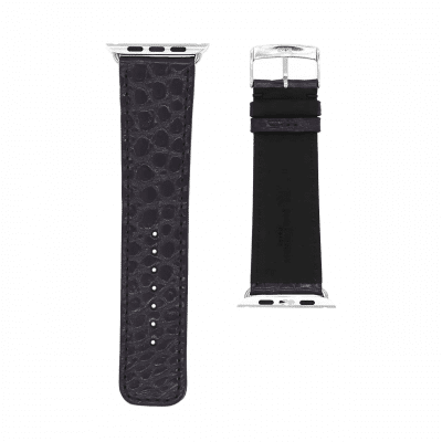 Apple Watch strap grey shiny alligator