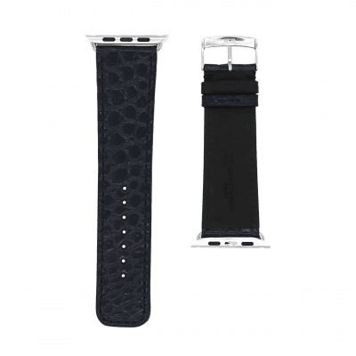 <span class="cat_name">Classic Apple Watch strap</span><br><span class="material_name">Shiny alligator</span><br><span class="color_name">Dark Navy</span>