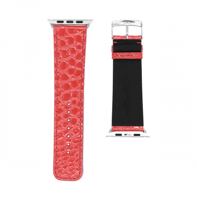 Apple Watch strap pink shiny alligator