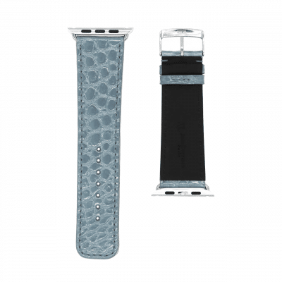 Apple Watch strap blue shiny alligator