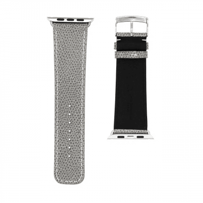 <span class="cat_name">Classic Apple Watch strap</span><br><span class="material_name">Embossed calf</span><br><span class="color_name">Grey</span>