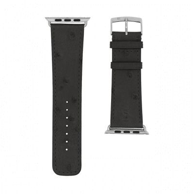 Apple Watch strap black ostrich