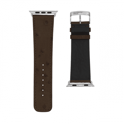 bracelet apple watch autruche marron