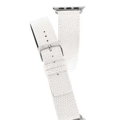 Apple Watch bracelet double tour veau blanc