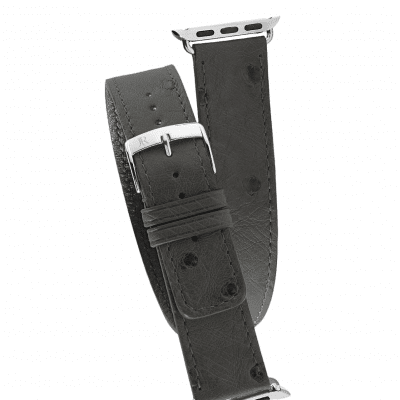 Double wrap Apple Watch strapOstrichAnthracite