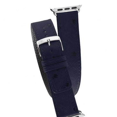 Double wrap Apple Watch strapOstrichSapphire