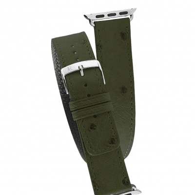 Apple Watch strap double wrap ostrich green