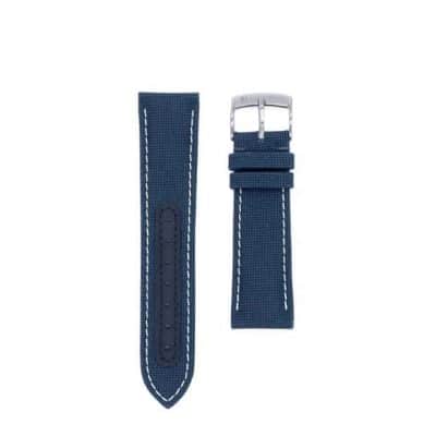bracelet montre qualité bleu cordura couture blanche