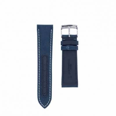 bracelet montre qualité bleu cordura couture blanche