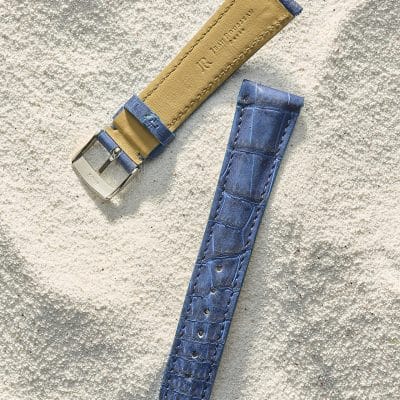 quality watch strap blue nubuck alligator summer