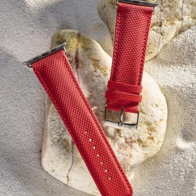 apple watch bracelet rouge caoutchouc été