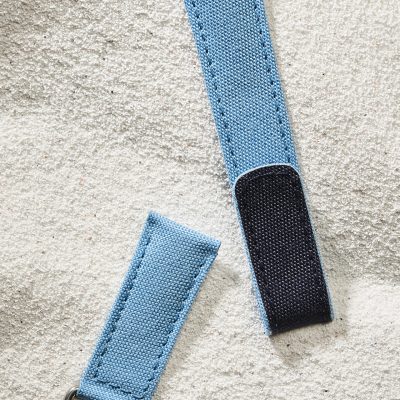 velcro watch strap light blue technical fabric