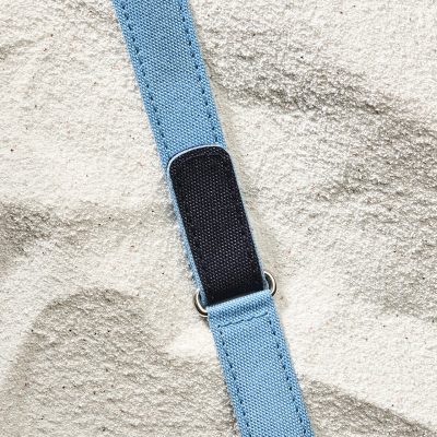 velcro watch strap light blue technical fabric