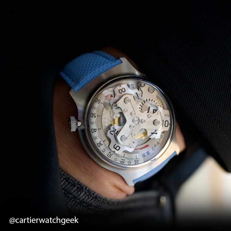 Watch strap in blue Rubber For Otsuka Lotec watch No. 5 KAI model