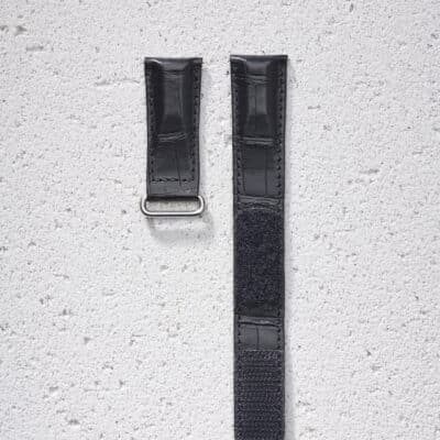 jean rousseau strap velcro alligator black