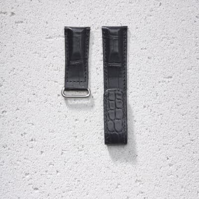 jean rousseau strap velcro alligator black