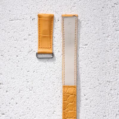 jean rousseau strap velcro alligator orange