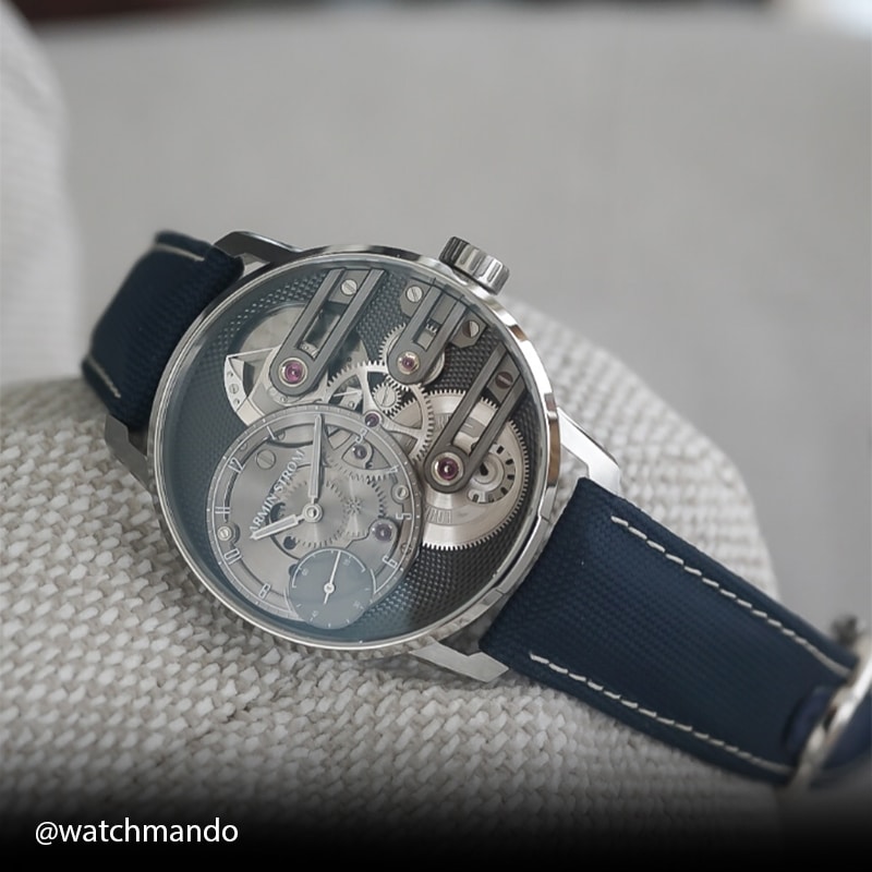Watch strap in blue Technical fabric For Armin Strom watch Gravity Equal Force ST21-GEF.SA model