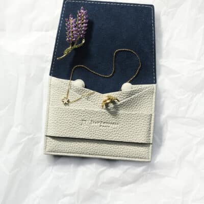 leather jewelry pouch jean rousseau white