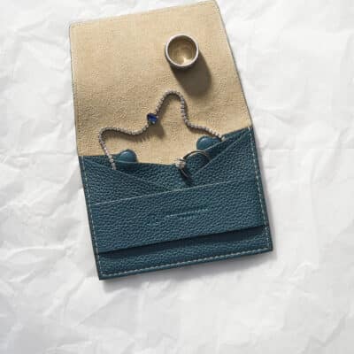 Leather jewelry pouch