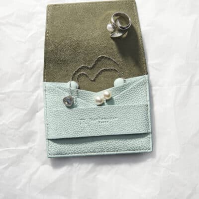 Leather jewelry pouch