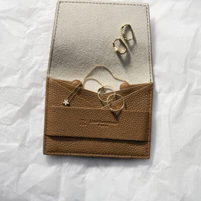 Leather jewelry pouch