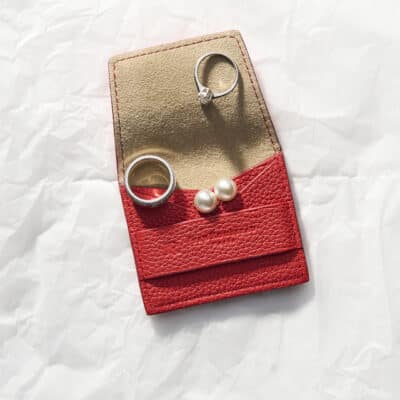 Mini leather jewelry pouch