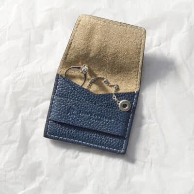 Mini leather jewelry pouch