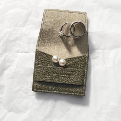 Mini leather jewelry pouch
