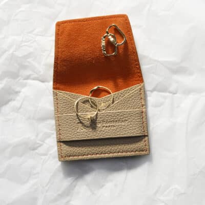 Mini leather jewelry pouch