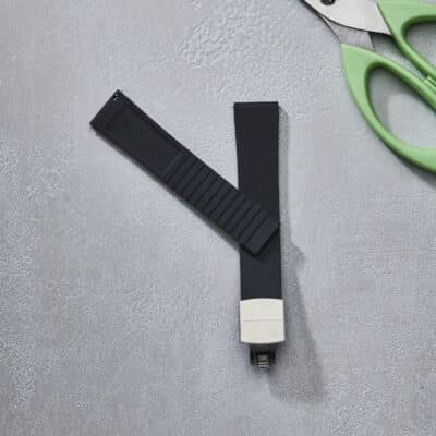 rubber black jean rousseau material watch strap