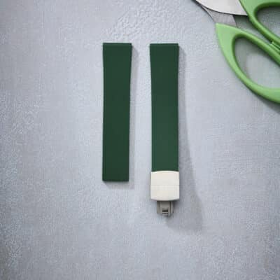 rubber green jean rousseau material watch strap