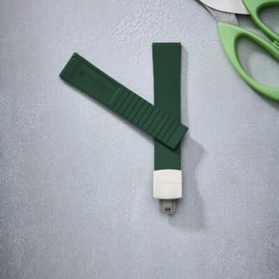 rubber green jean rousseau material watch strap