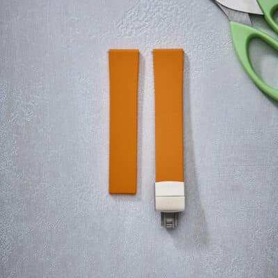 rubber orange jean rousseau material watch strap